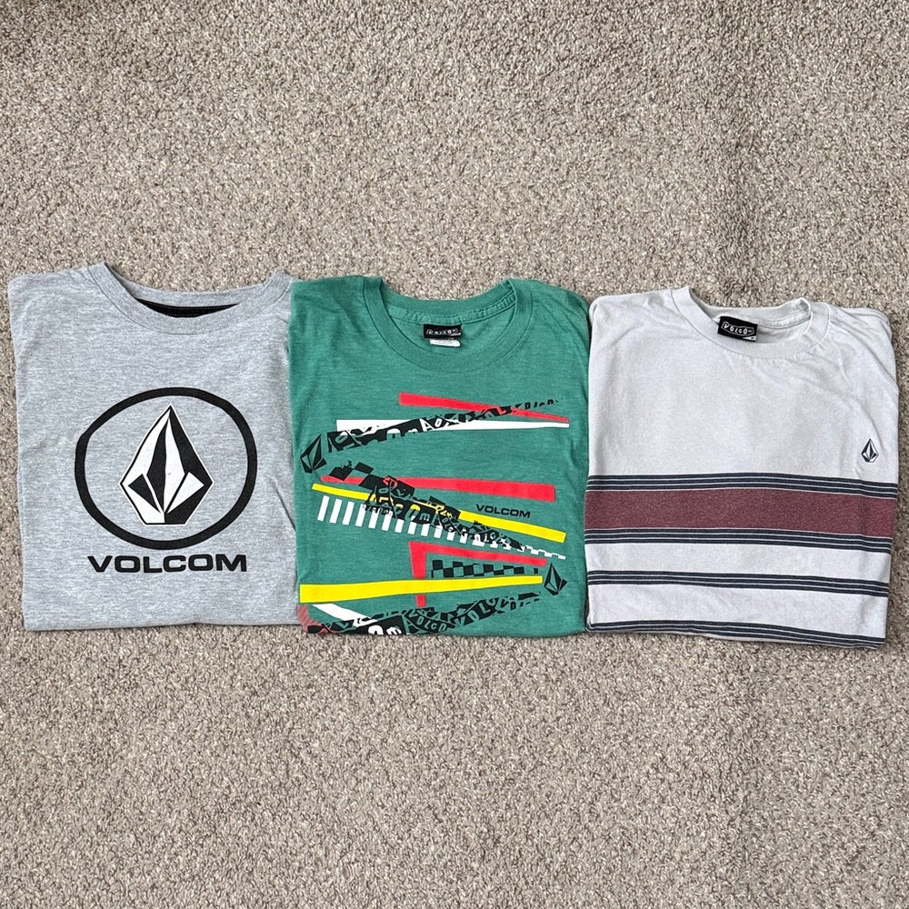 Volcom Mens Short Sleeve Tees - Gray, Green, White
